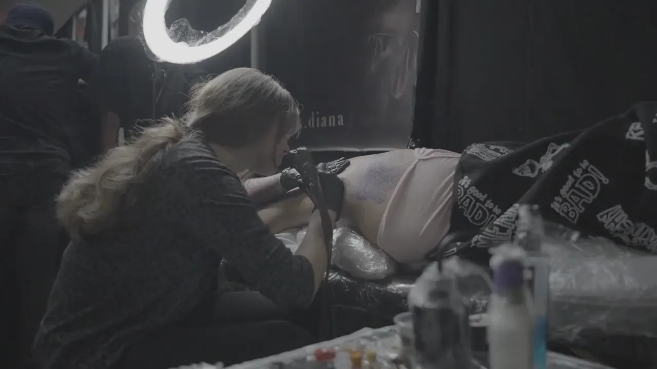Inside a tattoo studio