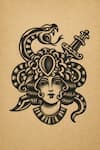 Medusa tattoo flash design